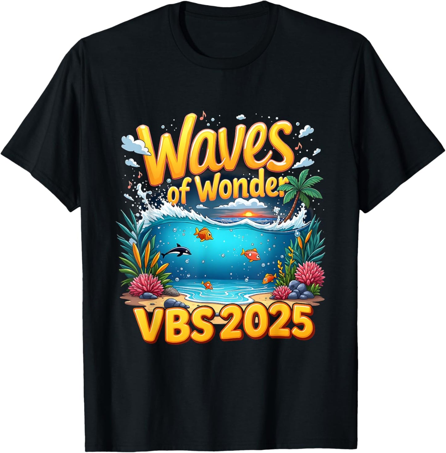 VBS 2025 Ocean Christian Faith Camp Waves Of Wonder T-Shirt