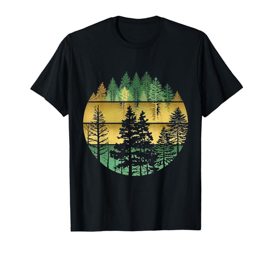 Vintage Wildlife Trees Outdoors Nature Retro Forest Apparel T-Shirt