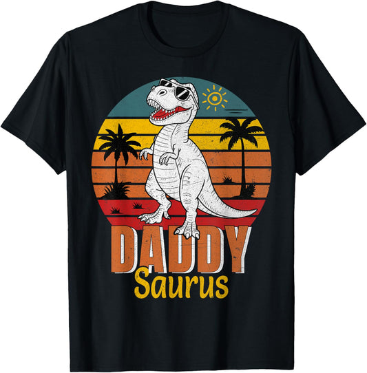 Vintage Daddysaurus T-Rex Dinosaur Dad Funny Father's Day T-Shirt
