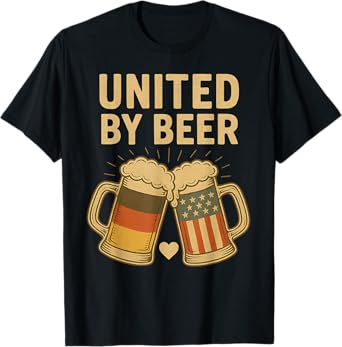 Oktoberfest Drinking 2025 United by Beer Germany USA Flag T-Shirt
