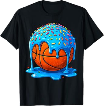 Basketball Shirts Kids Ice Cream Drip Basketball Youth Girls T-Shirt