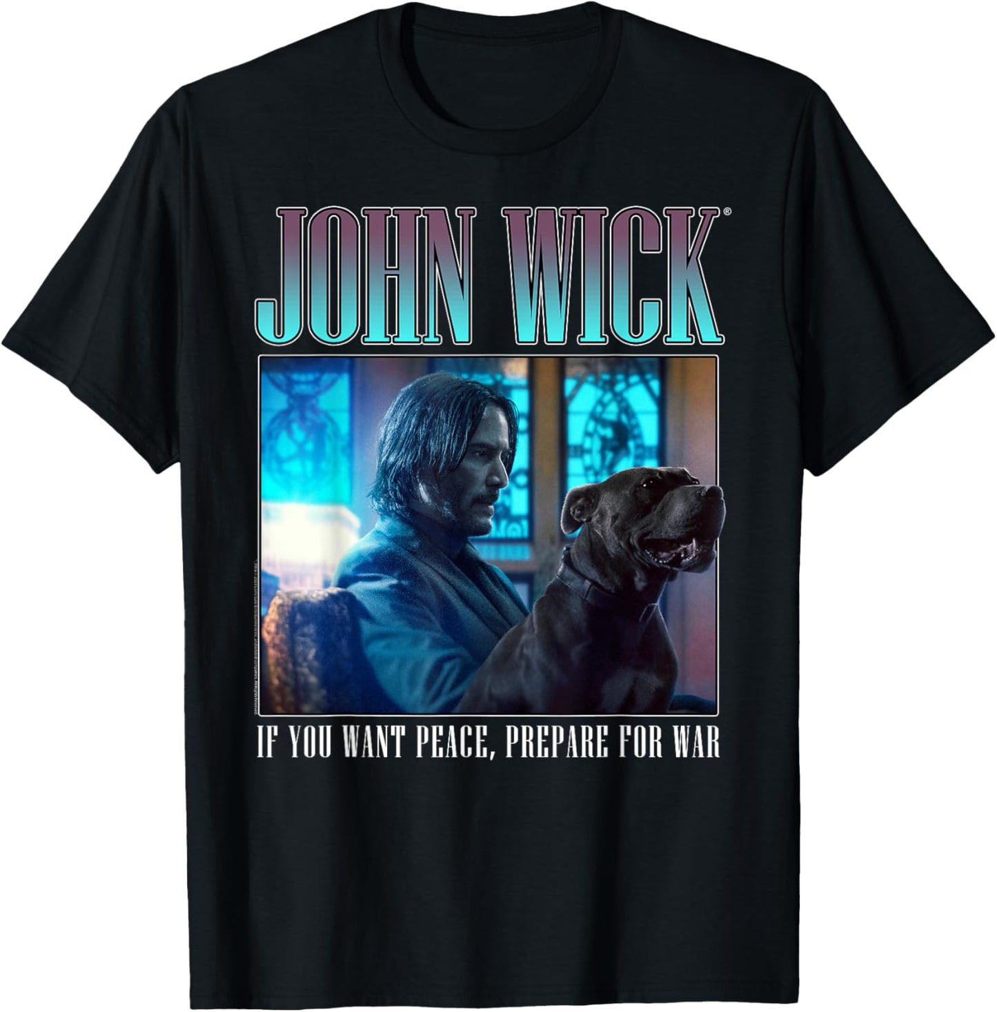 John Wick 90's Bootleg Prepare for War Dog Action Movie T-Shirt
