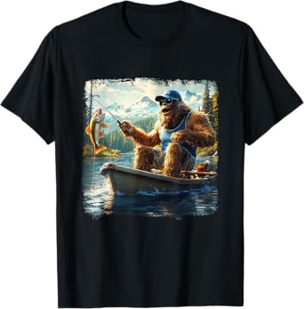 Bigfoot Catch of the Day Sasquatch Fishing Adventure Funny T-Shirt