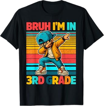 Vintage Bruh Im In 3rd Grade First Day School Dabbing Boys T-Shirt