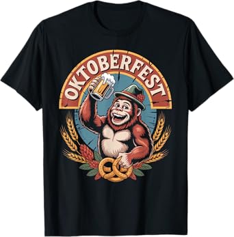 Bavarian Bigfoot Oktoberfest Beer Sasquatch Vintage Cryptid T-Shirt