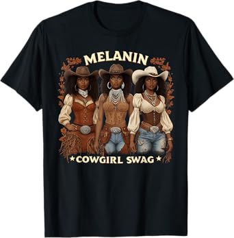Cowgirl Shirt for Women African Tee Melanin Cow Girl Outfit T-Shirt