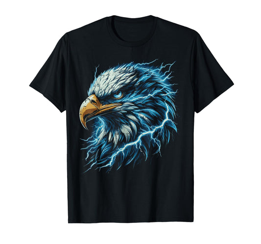 Bald Eagle Head Lightning Wildlife Bird Men Boys Kids Women T-Shirt