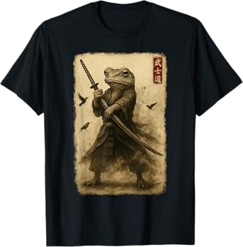 Samurai Frog Japanese Art Warrior Frog Bushido Katana T-Shirt