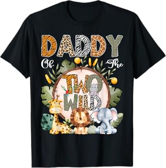 Daddy Of The Two Wild Animal Safari 2Nd Birthday Party T-Shirt