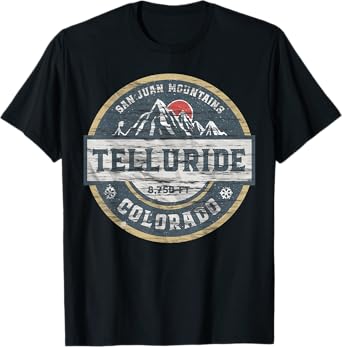 Telluride Colorado San Juan Rocky Mountains Skiing T-Shirt