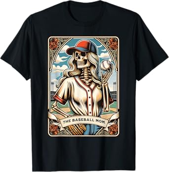 The Baseball Mom Skeleton Tarot Card Mother's Day Witch Vibe T-Shirt