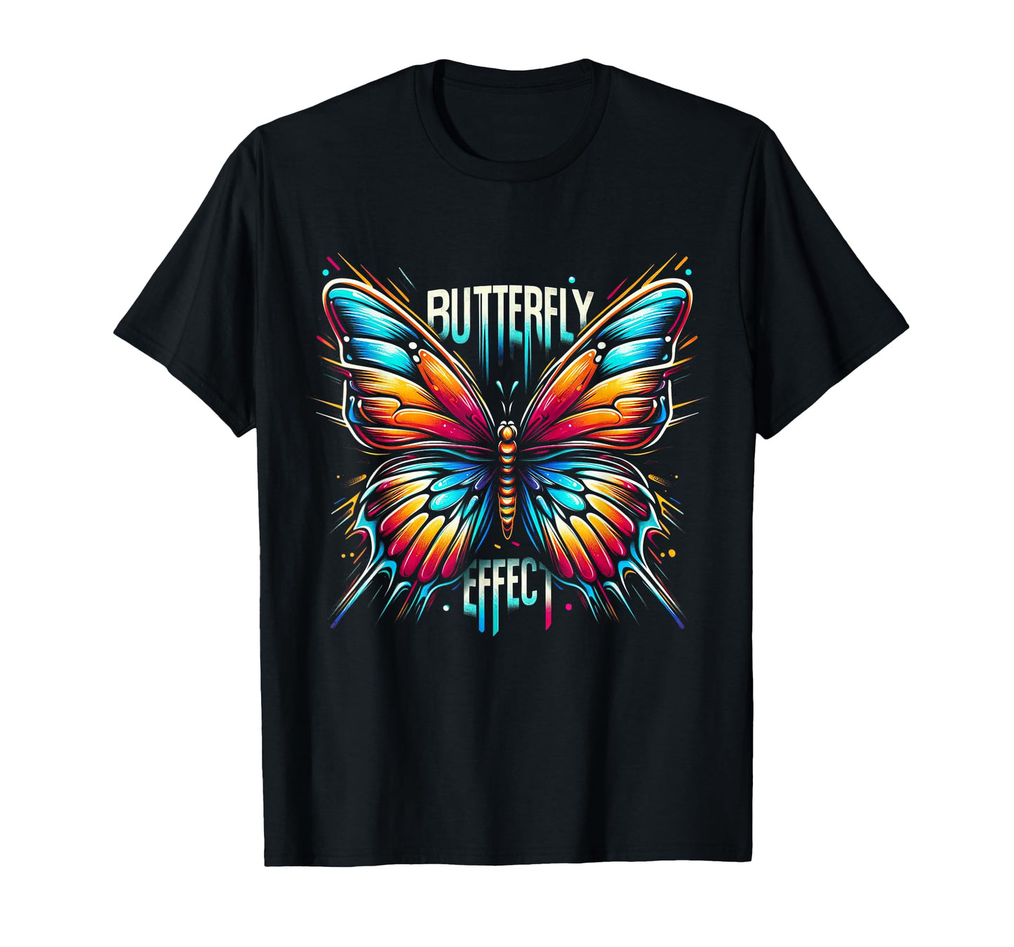 Butterfly Colorful Graffiti Artwork - Nature Meets Street T-Shirt