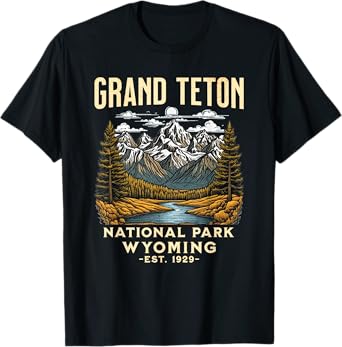 Grand Teton Wyoming | Vintage National Park USA T-Shirt