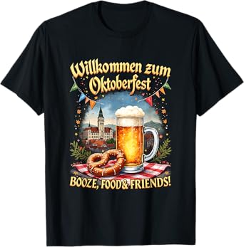 German Willkommen Zum Friends Drink Group Oktoberfest T-Shirt