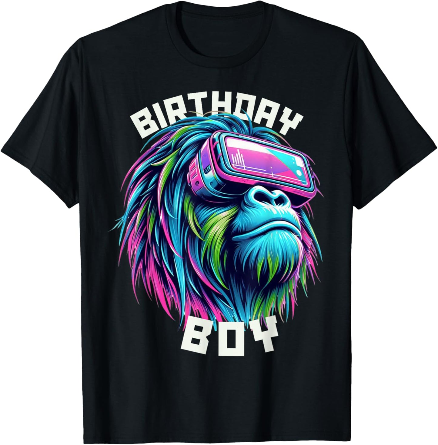 Birthday Boy Funny Gorilla Party Kids Adult Bday Celebration Tee by TeeBrew