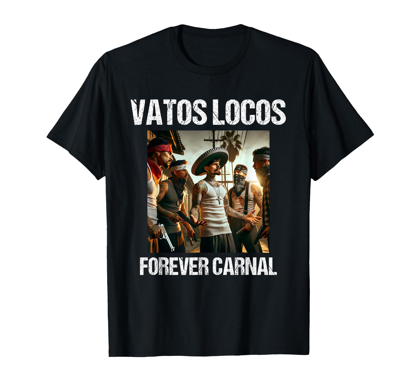 Vatos Locos Forever Blood in Blood Chicano T-Shirt