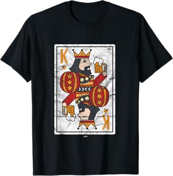 Mens COOL POKER T-SHIRT I KING OF HEARTS I ROYAL FLUSH BEER SHIRT
