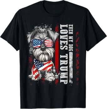Schnauzer Even My Dog Loves Trump Funny Men Women Kids T-Shirt