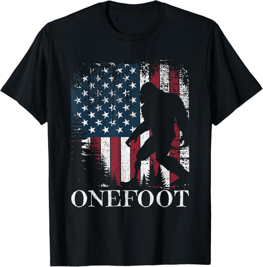 Onefoot Leg Amputee Recovery Bigfoot Funny Vintage Sasquatch T-Shirt