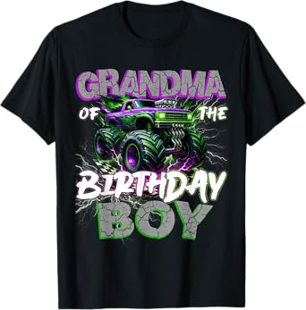 Grandma Of The Birthday Monster Truck Family Matching Party T-Shirt