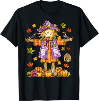 Scarecrow Autumn Fall Season Pumpkin Thanksgiving Halloween T-Shirt