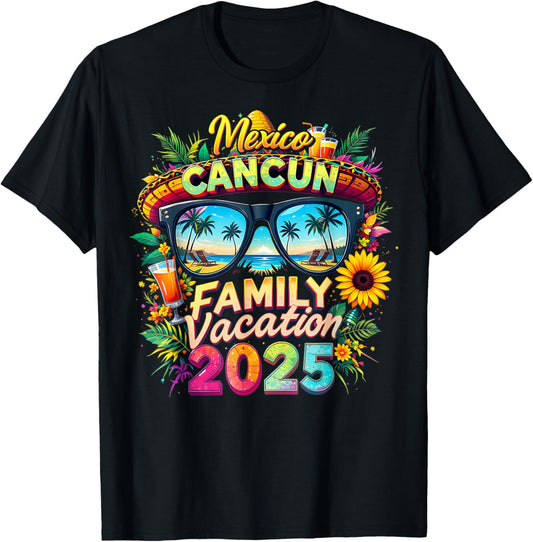Family Vacation 2025 Cancun Mexico Matching Family New Year T-Shirt