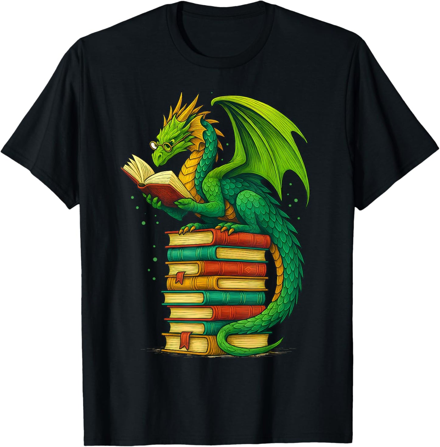 Dragon Reading Books Matching Bookworm Readers Librarian T-Shirt