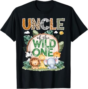 Uncle Of The Wild One Safari Jungle 1St Birthday Party T-Shirt