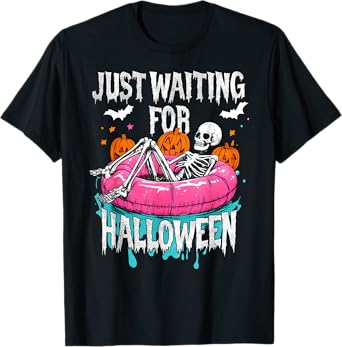 Spooky Summer Skeleton Just Waiting For Halloween T-Shirt