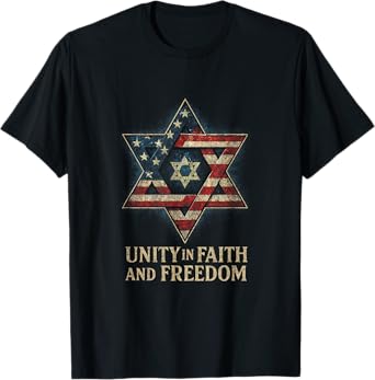 Hanukah American Flag Star David Jewish Hebrew T-Shirt
