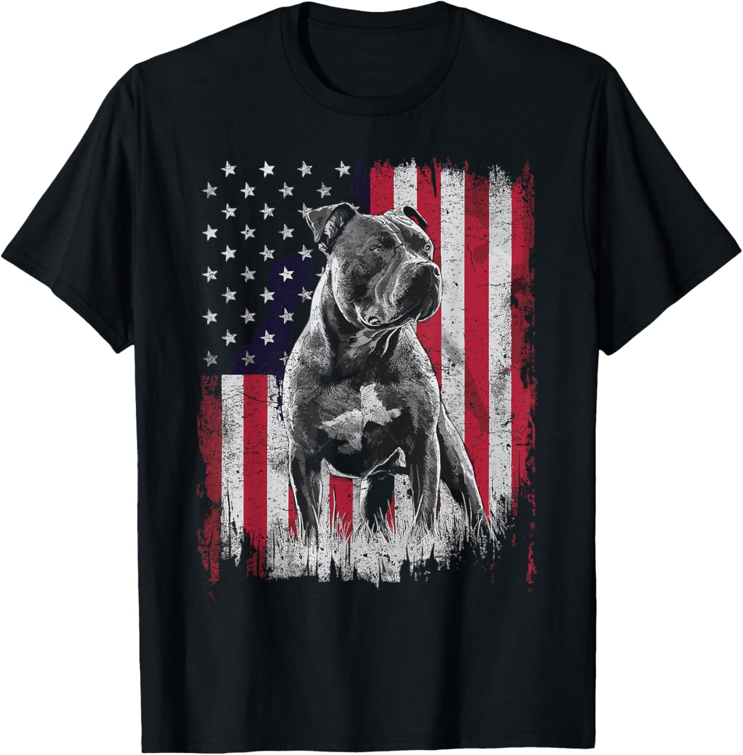 Pit Bull Dog Dad Mom 4th of July Patriotic USA Women Men T-Shirt