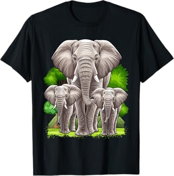 Elephant Family Africa Safari Zoo Keeper Elephant T-Shirt