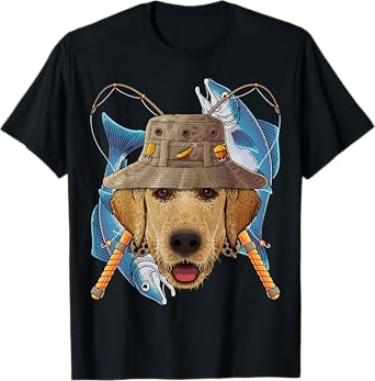 Fishing Labrador Retriever Outdoor Fisherman Fly Fishing T-Shirt