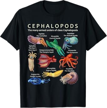 The Cephalopod Octopus Squid Cuttlefish and Nautilus Sea T-Shirt