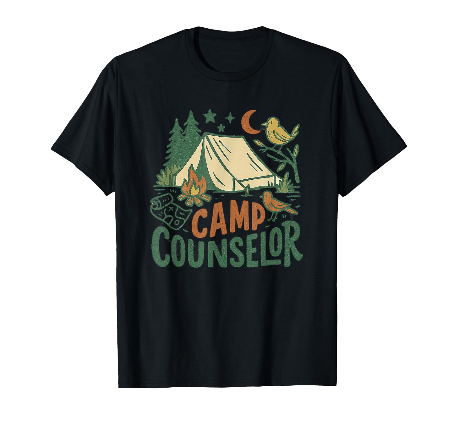 Retro Camp Counselor Tent Summer Outdoor T-Shirt