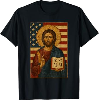 USA Loving Christian Jesus Christ Icon - Orthodox Catholic T-Shirt