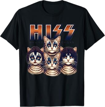 Hiss Cats Rock Kittens Rocking For Cat Lover Cat Mom Cat Dad T-Shirt