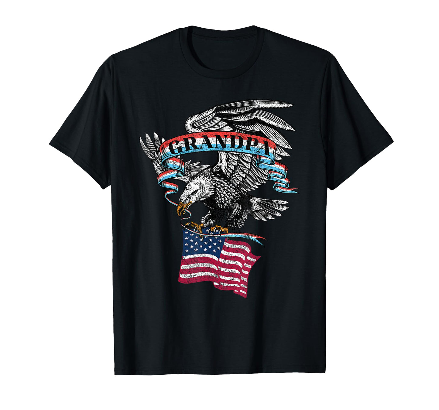 Grandpa American Flag USA Eagle Vintage Graphic T-Shirt