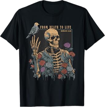 Christian Vintage Gothic Skeleton Bible Quote Romans 6:13 T-Shirt