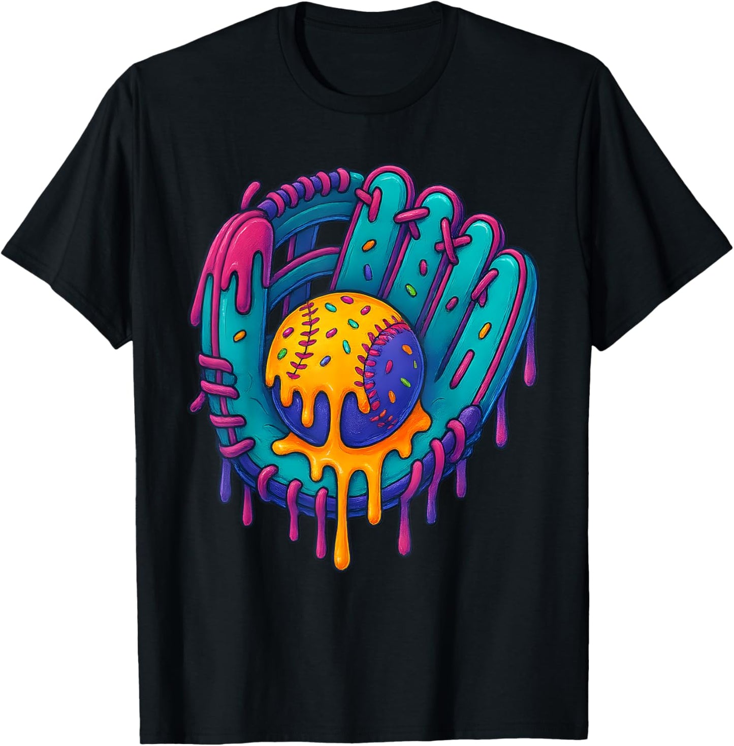 Baseball Gloves Drip Ice Cream Drip Youth Boys T-Shirt