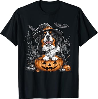 Bernese Mountain Pumpkin Halloween Thanksgiving Men Women T-Shirt