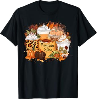 Pumpkin Spice Season Latte Coffee Lover Fall Thanksgiving T-Shirt