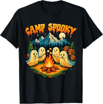 Camp Spooky Summerween Summer Halloween Cute Ghost T-Shirt