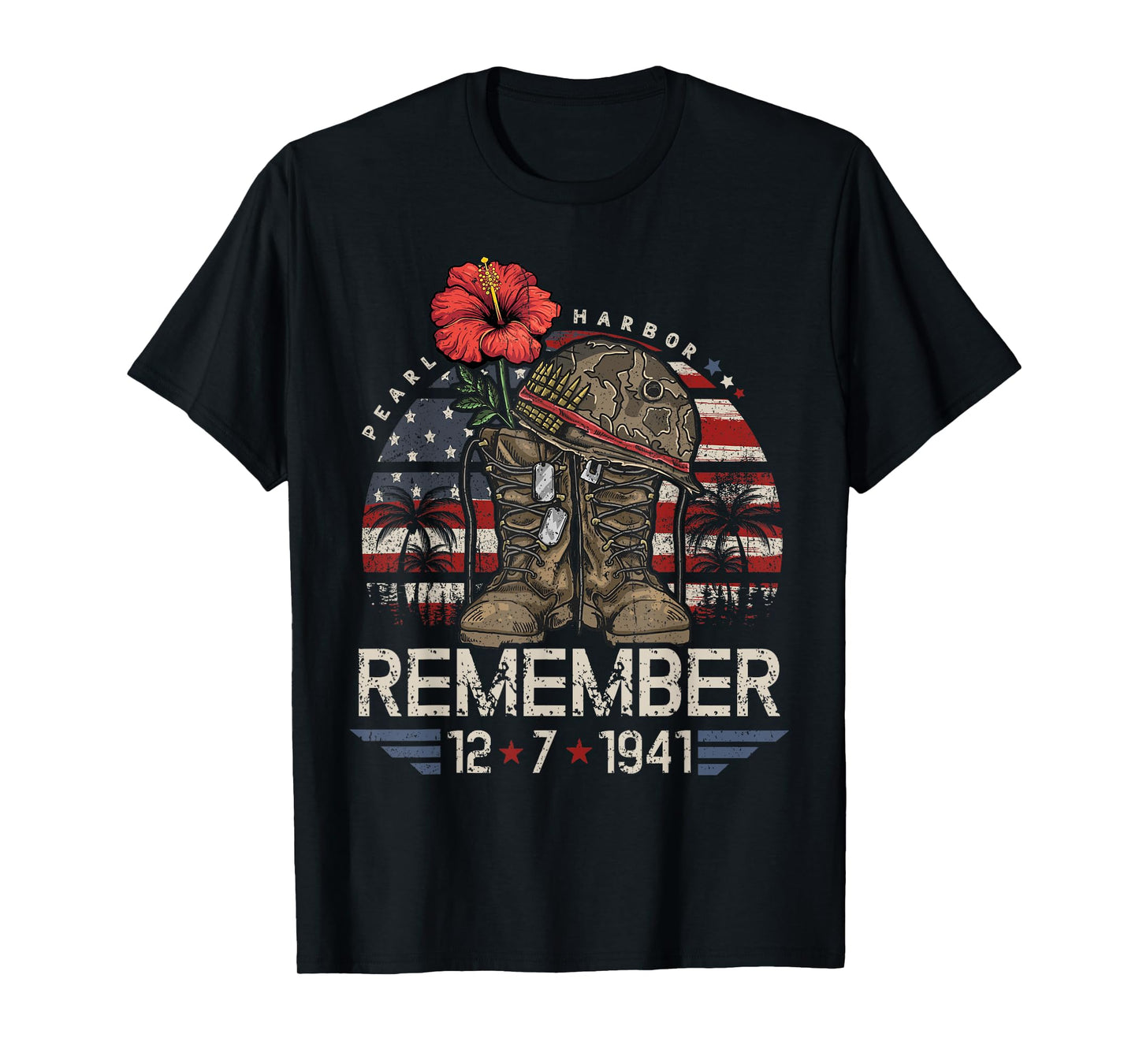 Vintage Hawaii USA Flag Tee, Pearl Harbor Memorial Day Gift T-Shirt