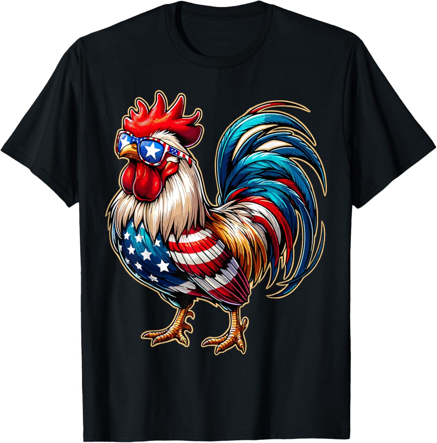 Chicken USA Flag Patriotic Chicken Lover 4th of July T-Shirt