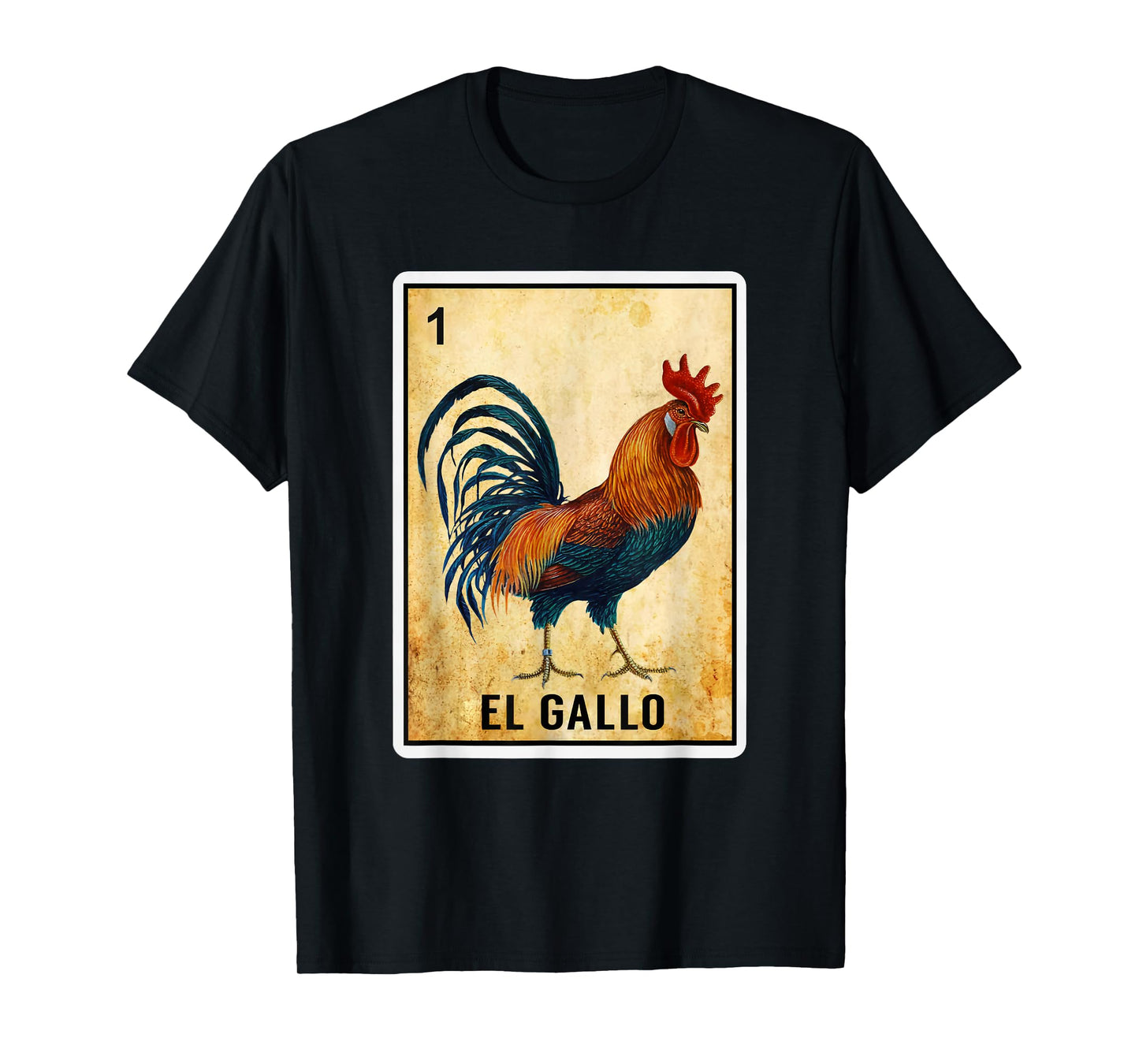 Mexican El Gallo Bingo Card Game Traditional Rooster Card T-Shirt