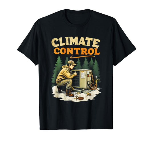 Climate Control Skeleton HVAC Technician Pride Hardworking T-Shirt