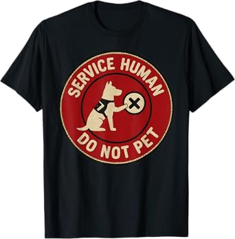 Mens Service Human Do Not Pet Vintage Sunset Support Dog Tee T-Shirt