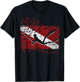 Diving Flag Fishing Spear Fisherman Gift Spearfishing T-Shirt
