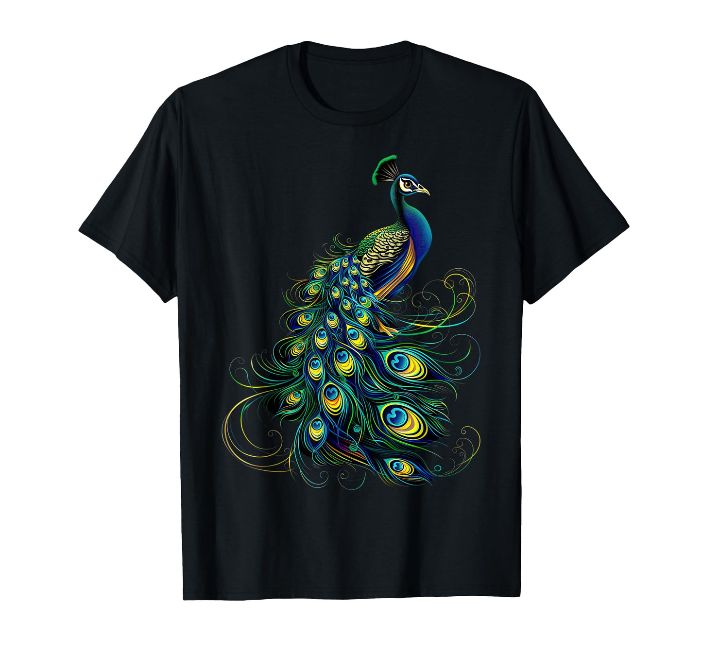 Peacock Motif Blue Peacocks Wheel Cute Peacock T-Shirt